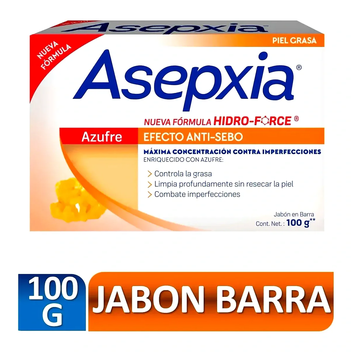 JABON EN BARRA ASEPXIA AZUFRE 20/100GR